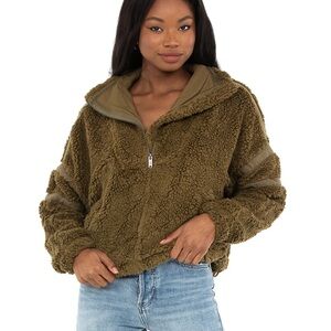Free People Olive Bomber Jacket